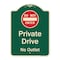 Signmission Designer Series-Private Drive No Outlet With Do Not Enter Symbol, 24" H, G-1824-9931 A-DES-G-1824-9931 - alternate 1